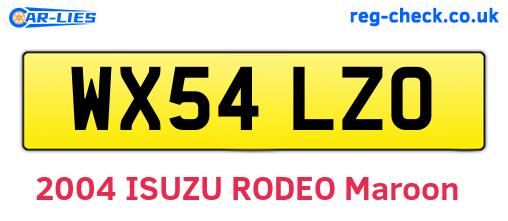 WX54LZO are the vehicle registration plates.