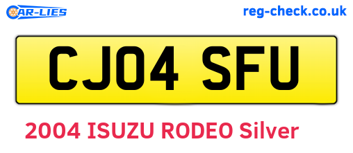 CJ04SFU are the vehicle registration plates.
