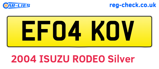 EF04KOV are the vehicle registration plates.