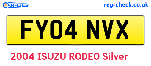 FY04NVX are the vehicle registration plates.