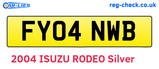 FY04NWB are the vehicle registration plates.
