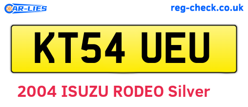 KT54UEU are the vehicle registration plates.