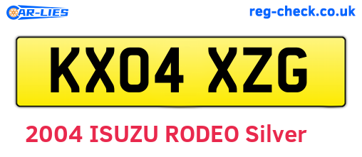 KX04XZG are the vehicle registration plates.