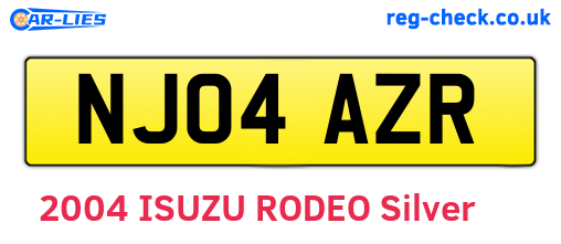 NJ04AZR are the vehicle registration plates.