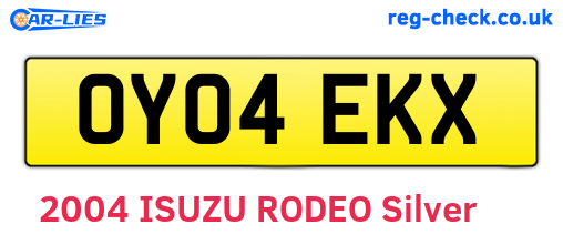 OY04EKX are the vehicle registration plates.