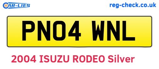 PN04WNL are the vehicle registration plates.