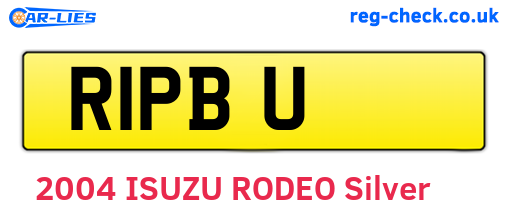 R1PBU are the vehicle registration plates.