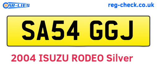SA54GGJ are the vehicle registration plates.