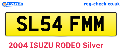 SL54FMM are the vehicle registration plates.