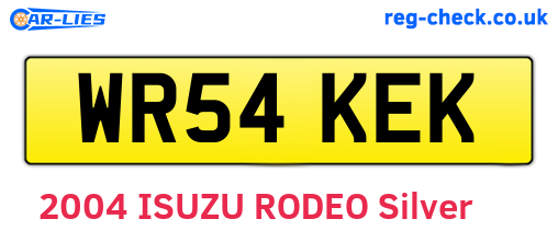 WR54KEK are the vehicle registration plates.
