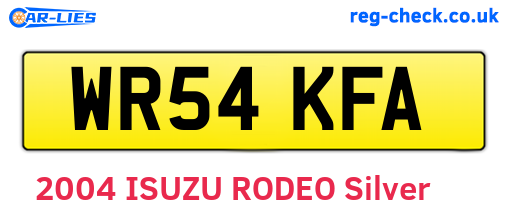 WR54KFA are the vehicle registration plates.