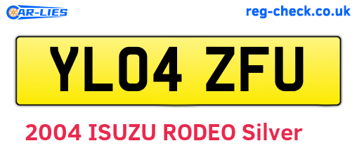 YL04ZFU are the vehicle registration plates.