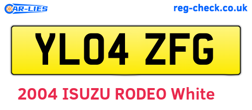YL04ZFG are the vehicle registration plates.