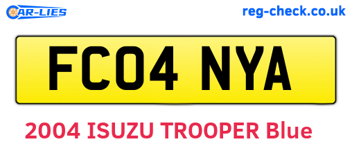 FC04NYA are the vehicle registration plates.