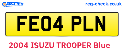 FE04PLN are the vehicle registration plates.