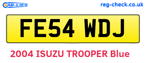 FE54WDJ are the vehicle registration plates.