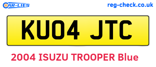 KU04JTC are the vehicle registration plates.