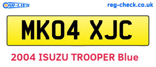 MK04XJC are the vehicle registration plates.