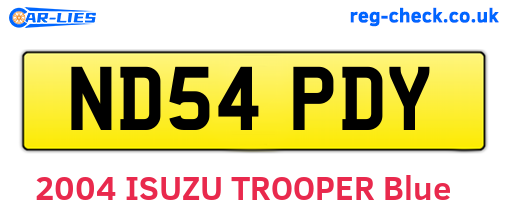 ND54PDY are the vehicle registration plates.