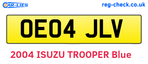 OE04JLV are the vehicle registration plates.