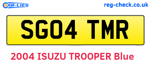 SG04TMR are the vehicle registration plates.
