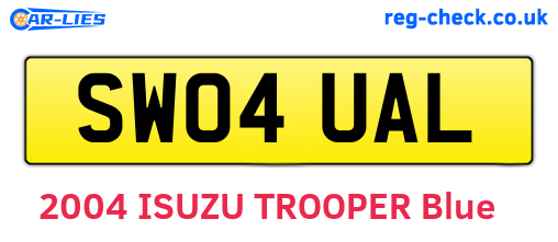 SW04UAL are the vehicle registration plates.