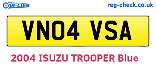 VN04VSA are the vehicle registration plates.