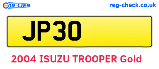 JP30 are the vehicle registration plates.
