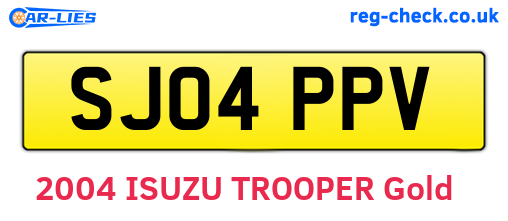 SJ04PPV are the vehicle registration plates.