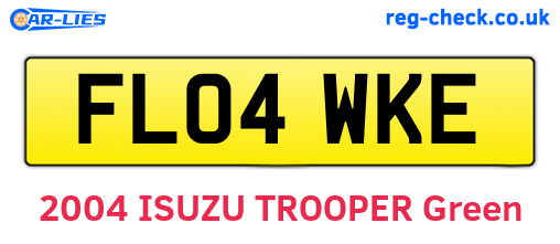 FL04WKE are the vehicle registration plates.