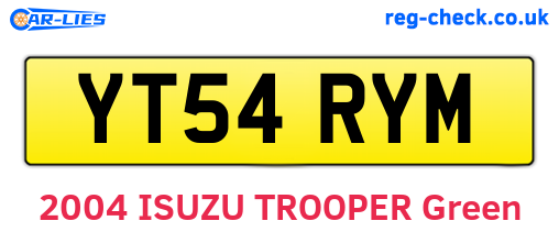 YT54RYM are the vehicle registration plates.