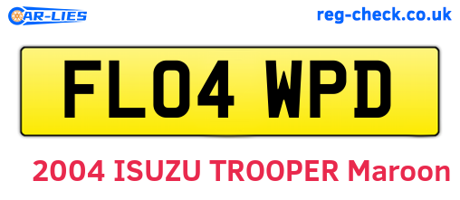 FL04WPD are the vehicle registration plates.