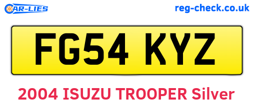FG54KYZ are the vehicle registration plates.