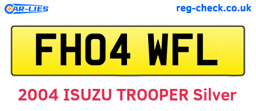 FH04WFL are the vehicle registration plates.