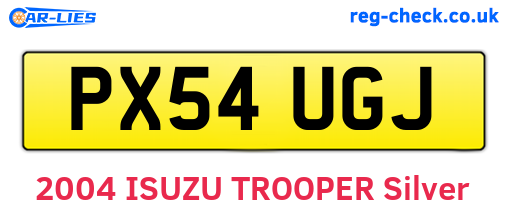 PX54UGJ are the vehicle registration plates.