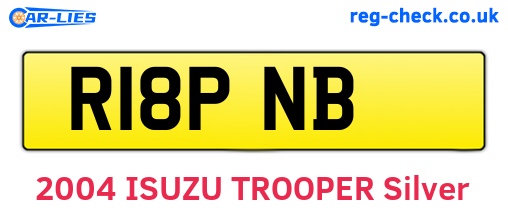R18PNB are the vehicle registration plates.