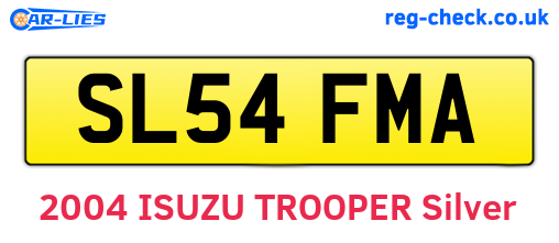SL54FMA are the vehicle registration plates.