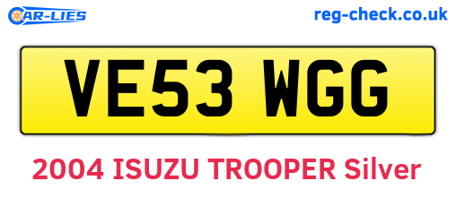VE53WGG are the vehicle registration plates.