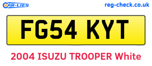 FG54KYT are the vehicle registration plates.