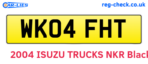WK04FHT are the vehicle registration plates.