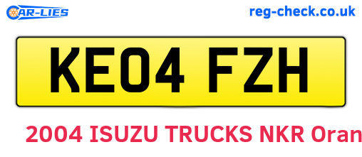 KE04FZH are the vehicle registration plates.