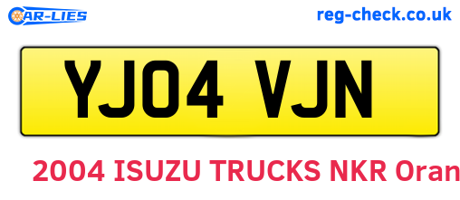 YJ04VJN are the vehicle registration plates.