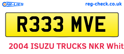 R333MVE are the vehicle registration plates.