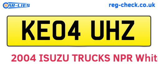 KE04UHZ are the vehicle registration plates.