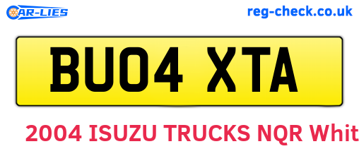 BU04XTA are the vehicle registration plates.