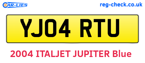 YJ04RTU are the vehicle registration plates.
