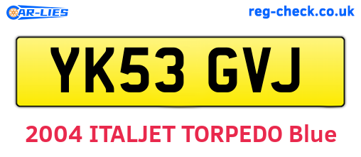 YK53GVJ are the vehicle registration plates.