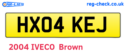 HX04KEJ are the vehicle registration plates.