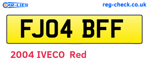 FJ04BFF are the vehicle registration plates.