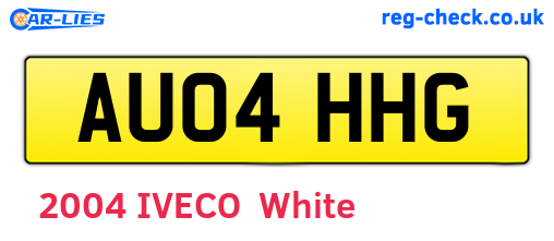 AU04HHG are the vehicle registration plates.